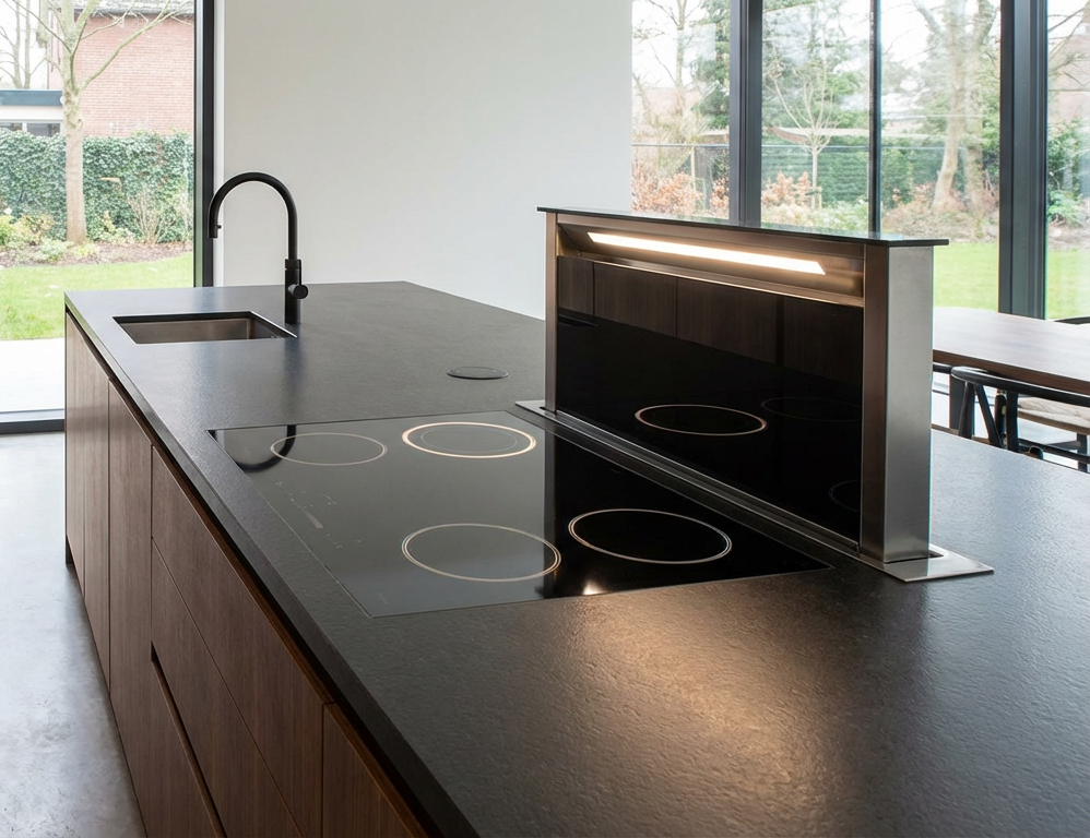 Firefly_Gemini-Flash_Picture-of-a-modern-kitchen-which-includes-counter-top-extractor-invisible-hob-and-a-171704